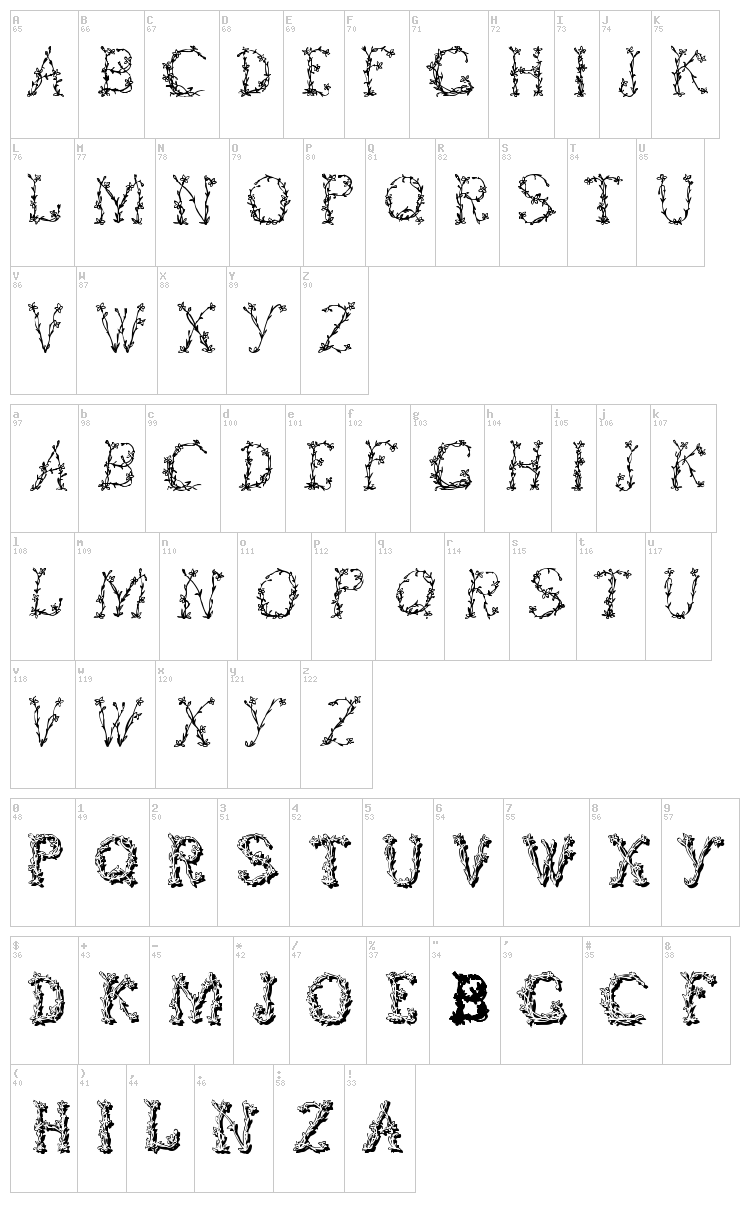 Floral font map