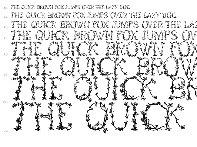 Floral font waterfall