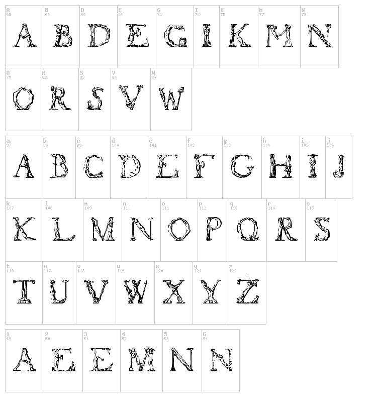 Flotner font map