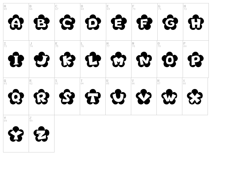 Flower font map