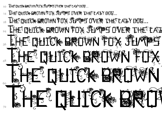 Flowers Cube font waterfall
