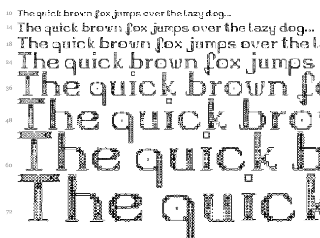 Fragile font waterfall