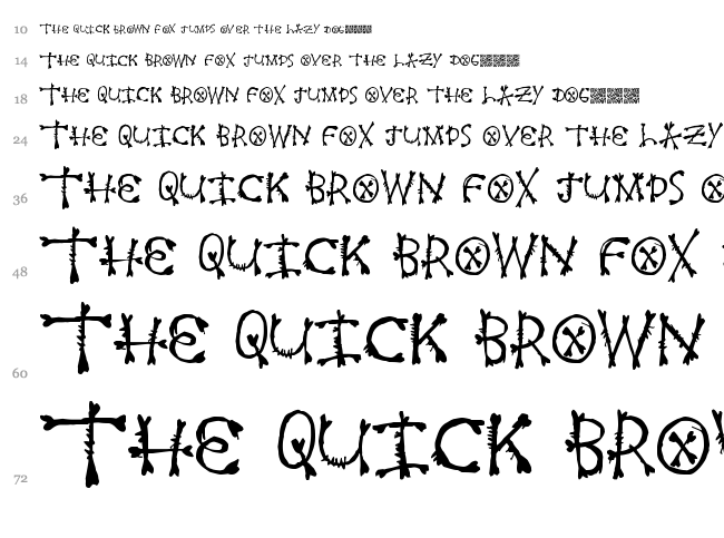 Fresh Bone font waterfall