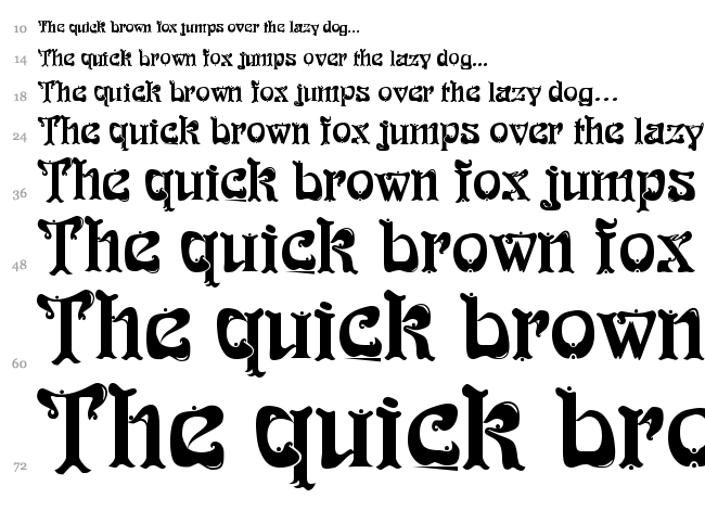 Funky Deco font waterfall