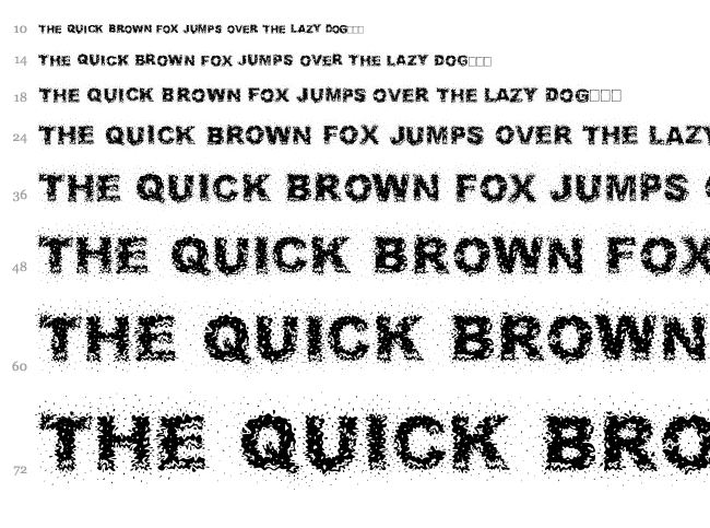 Fuzzed font waterfall