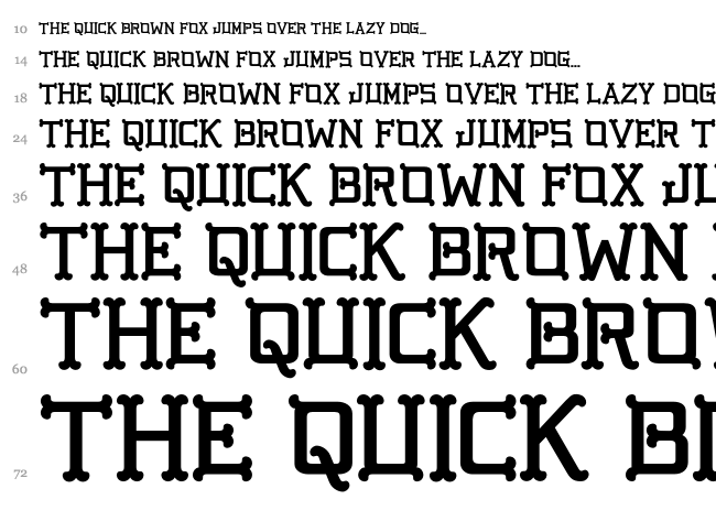 GB Golden Bones font waterfall