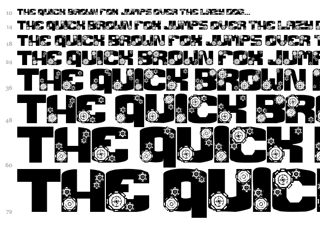 Gear Crank font waterfall