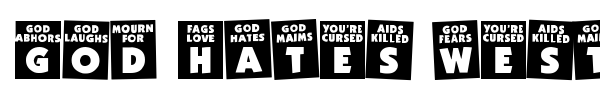 God Hates Westboro font