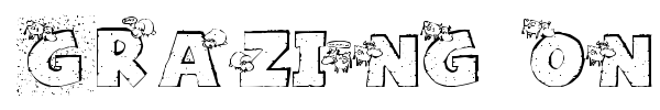 Grazing on grass font