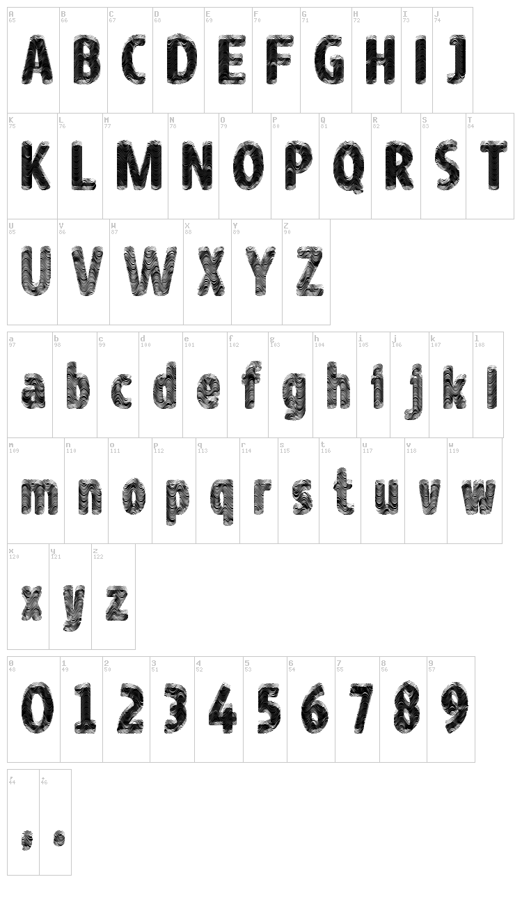 Guilloche font map