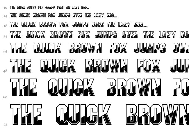 Gun Metal font waterfall