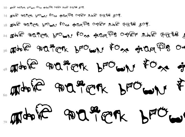 Hairy Styles font waterfall