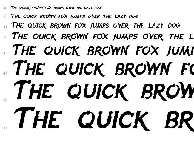Hammer Head font waterfall