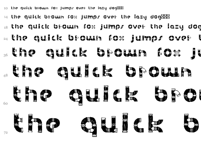 Handdrawn Pipe font waterfall