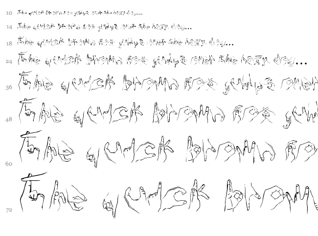 Handstand font waterfall