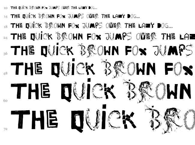 Happy Frush Zero font waterfall