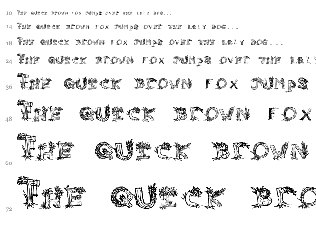 Heavenly Rooted font waterfall