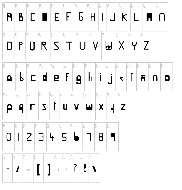 Helen Brown font map