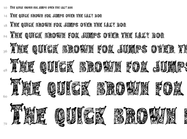 Hippie Gypsy font waterfall