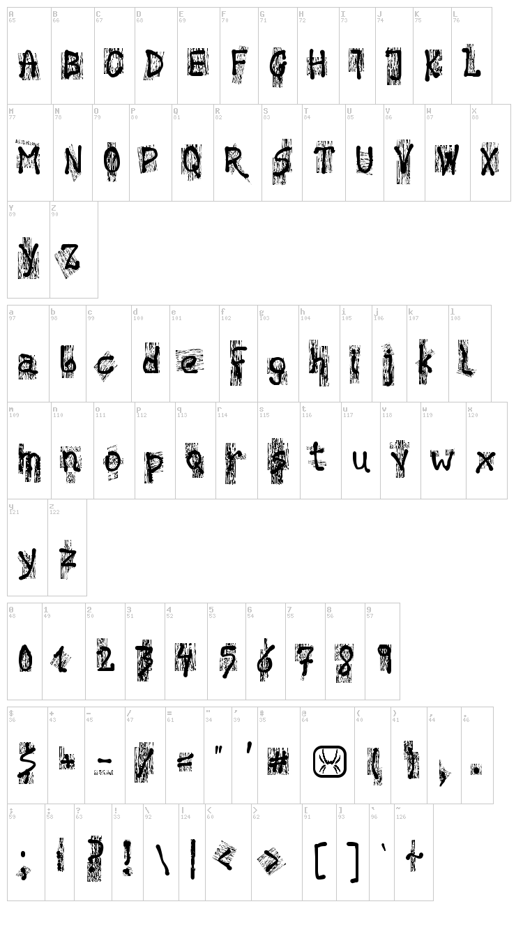 History Brush font map