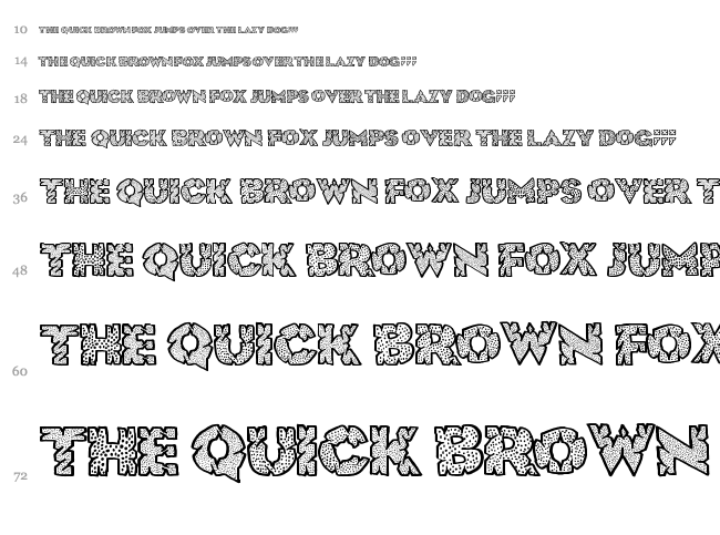 Huge Crunch font waterfall