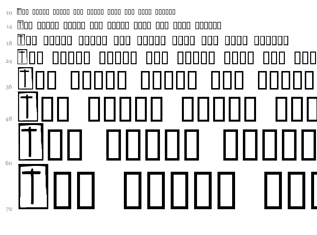 Human Brown Eye font waterfall