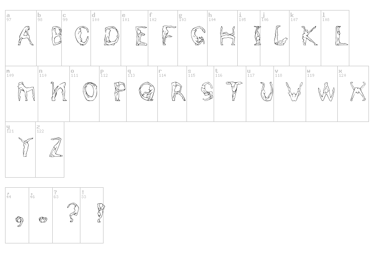 Human Capital font map