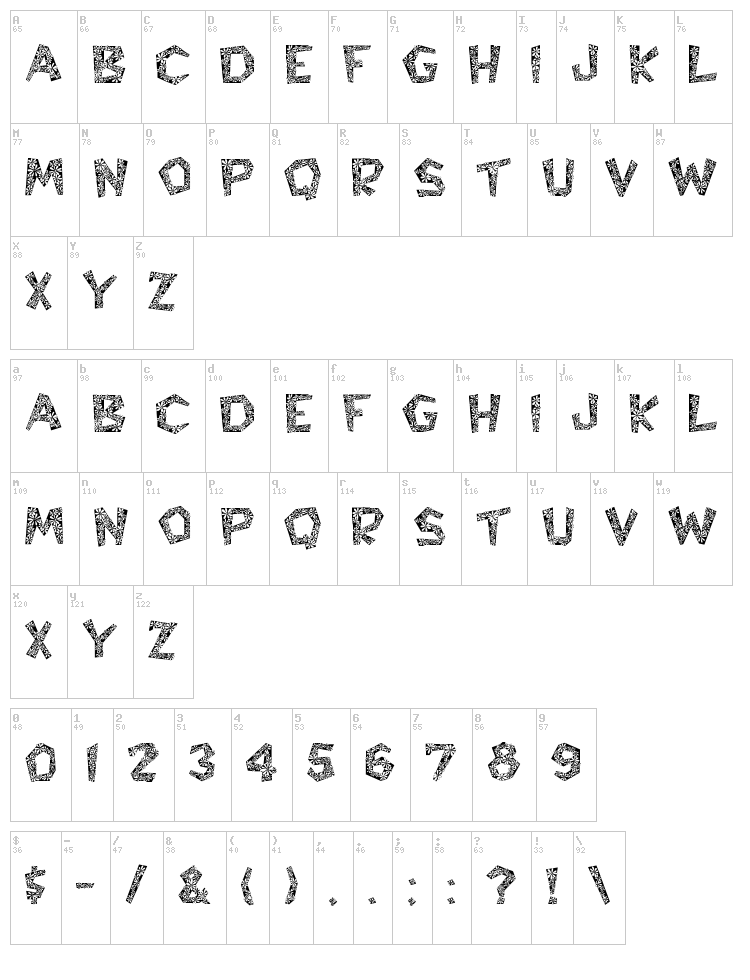 Hyppolit font map