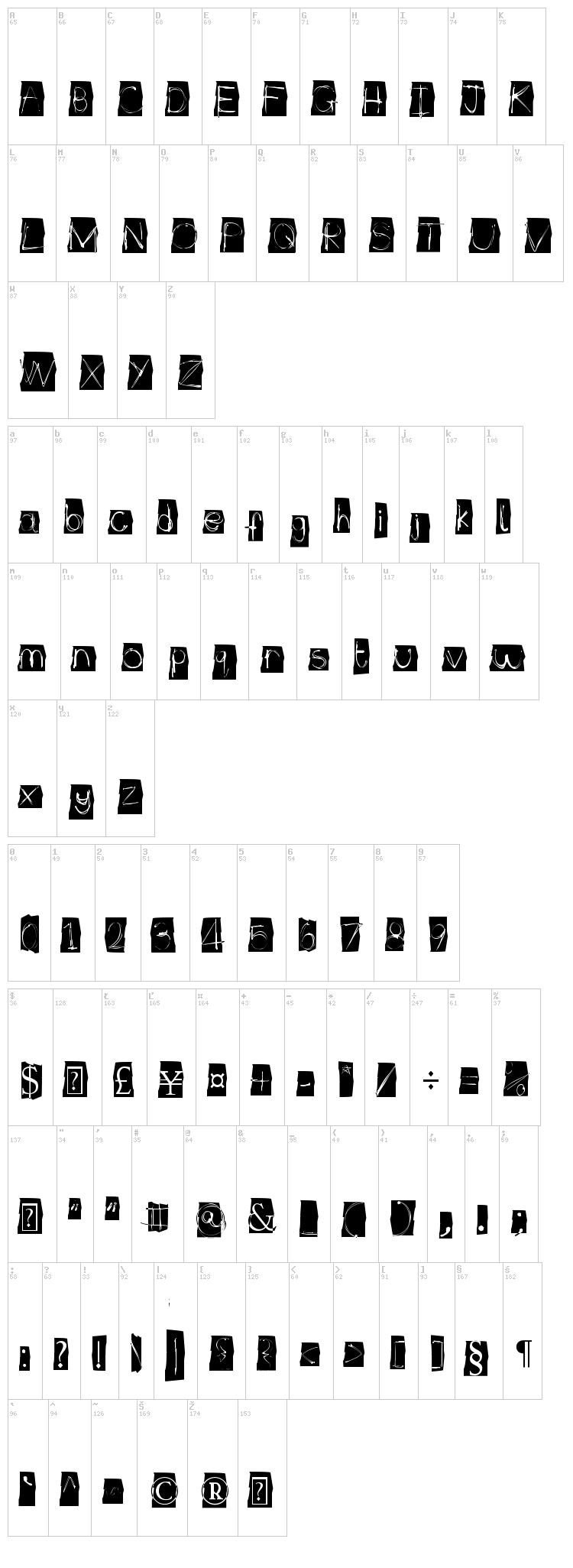 Illuminate font map