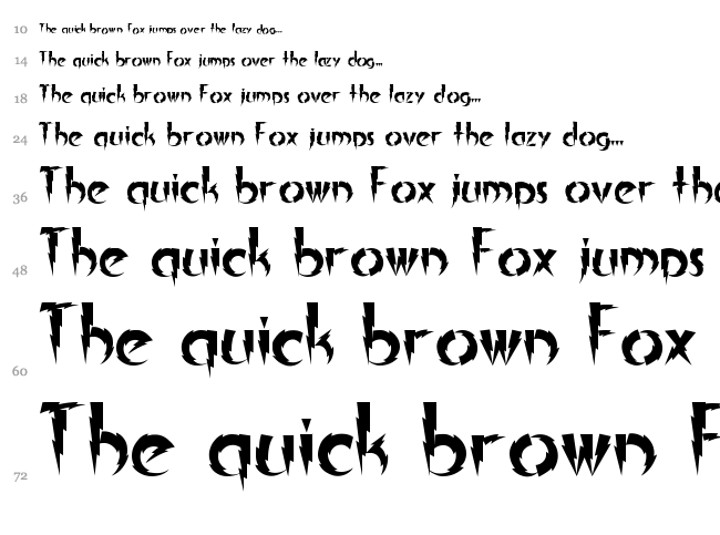 In A Flash font waterfall