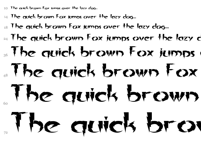 In A Flash font waterfall