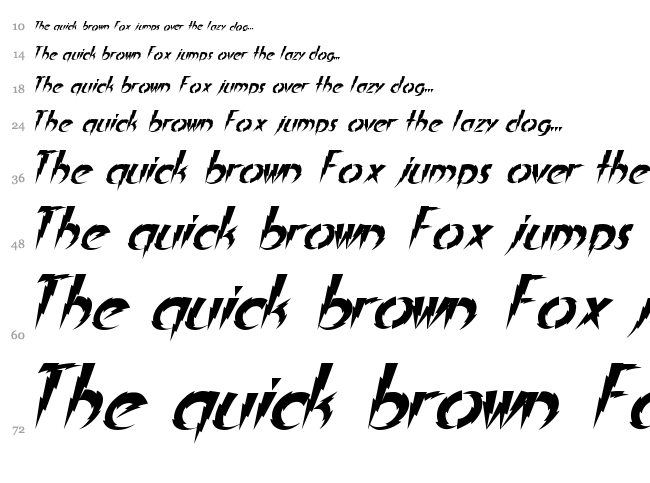 In A Flash font waterfall