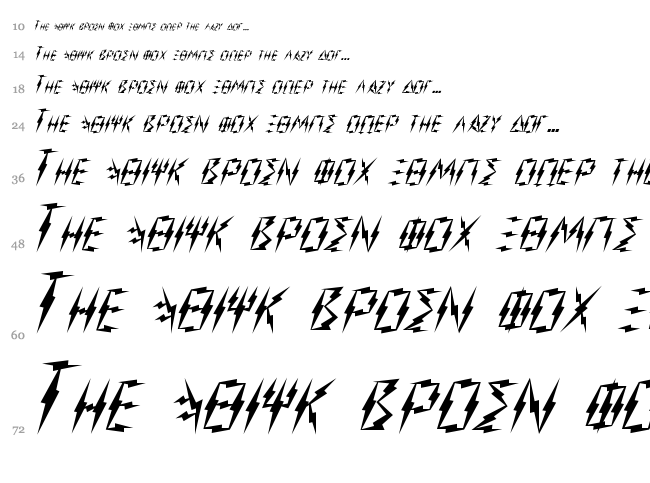Inner Flasher font waterfall