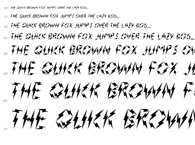Inner Flasher font waterfall