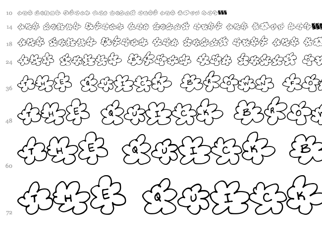 Inside Flower font waterfall