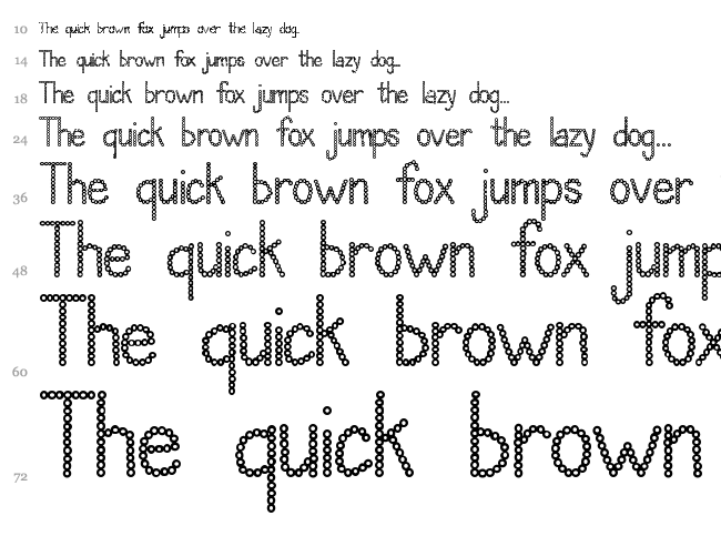 Janda Polkadot font waterfall