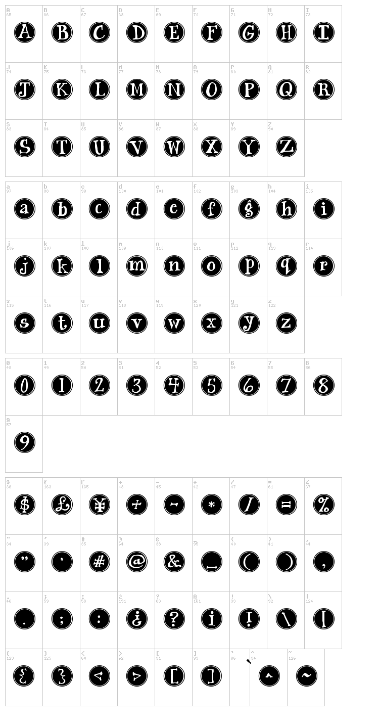 Janda Siesta Sunrise font map