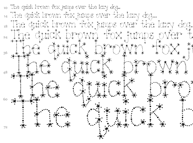 Janda Sparkle and Shine font waterfall