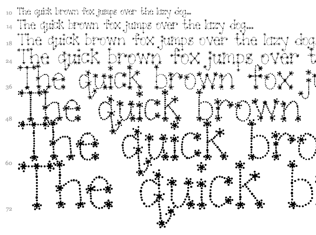 Janda Sparkle and Shine font waterfall