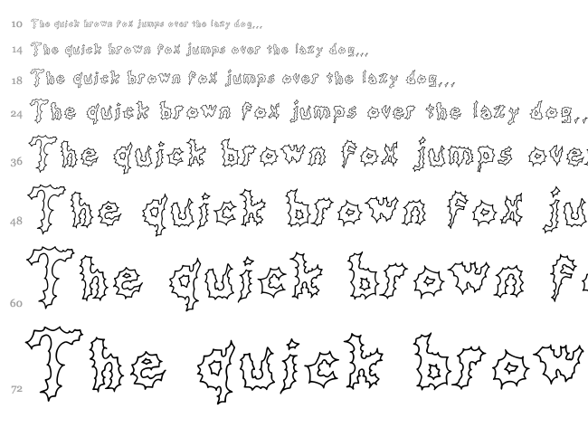 JD Cereus font waterfall