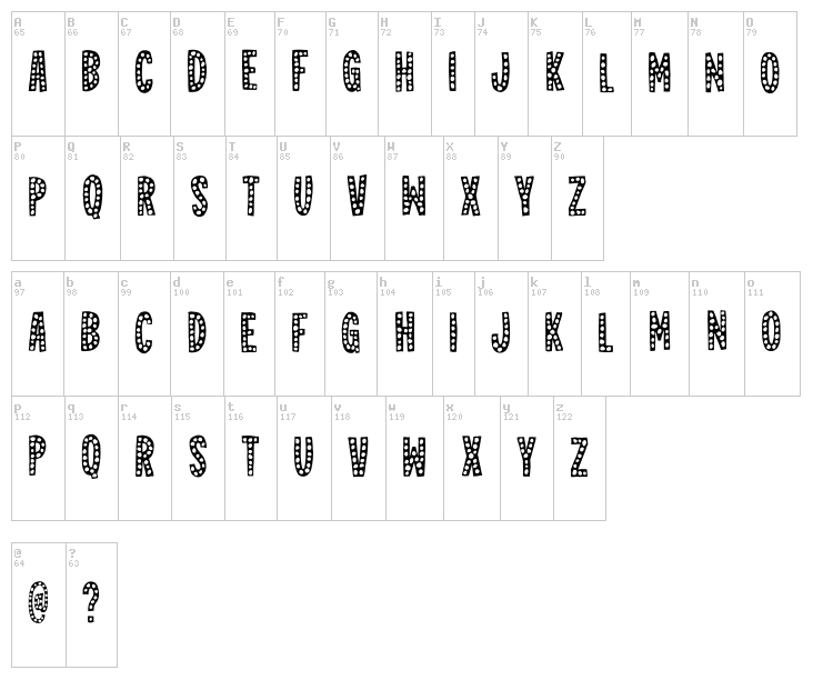 Jealousmint font map