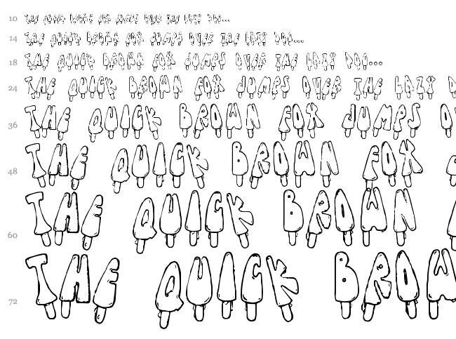 Jenna's Popsicles font waterfall