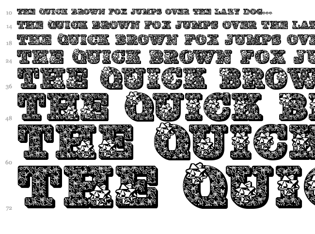 JF Holly font waterfall
