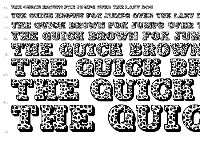 JF Holly font waterfall