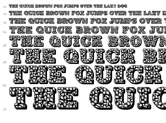 JF Holly font waterfall
