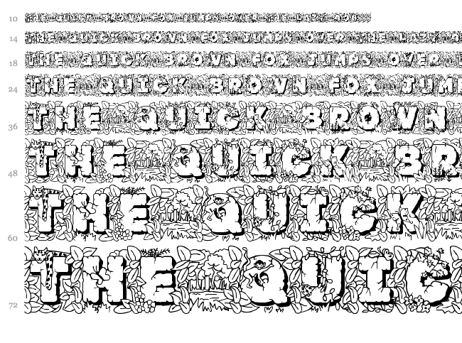 JF Jungle Rock font waterfall