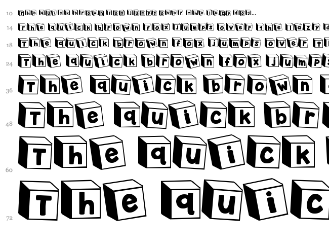 K26 Toy Blocks 123 font waterfall