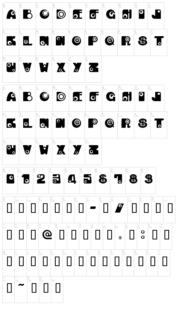Kan font map