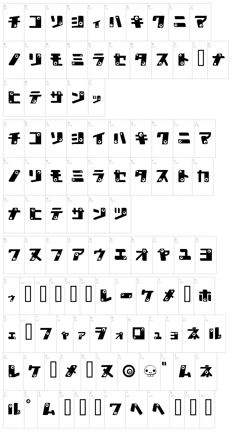 Kan font map