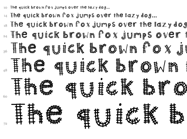 KB All Aboard font waterfall